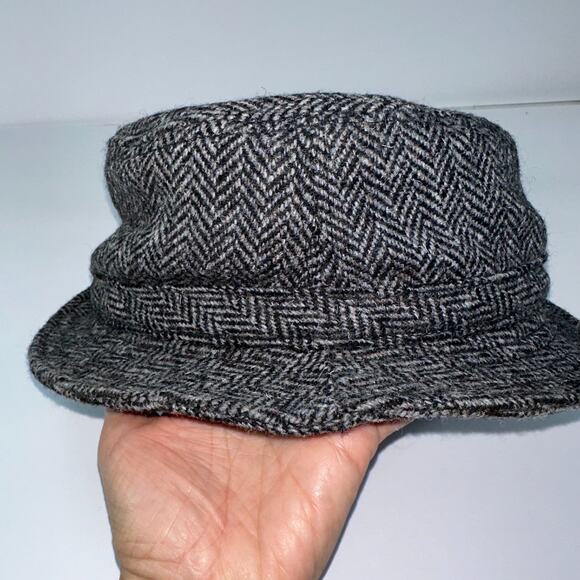Lands End x Harris Tweed Wool Classic Bucket Hat Cap Mens Size Small Herringbone - Picture 4 of 8